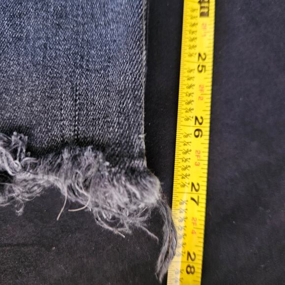 Moussy Vintage Cadet HOWA Women's Tapered Jeans Size 30 Gray Cropped Raw Hem - Picture 10 of 10